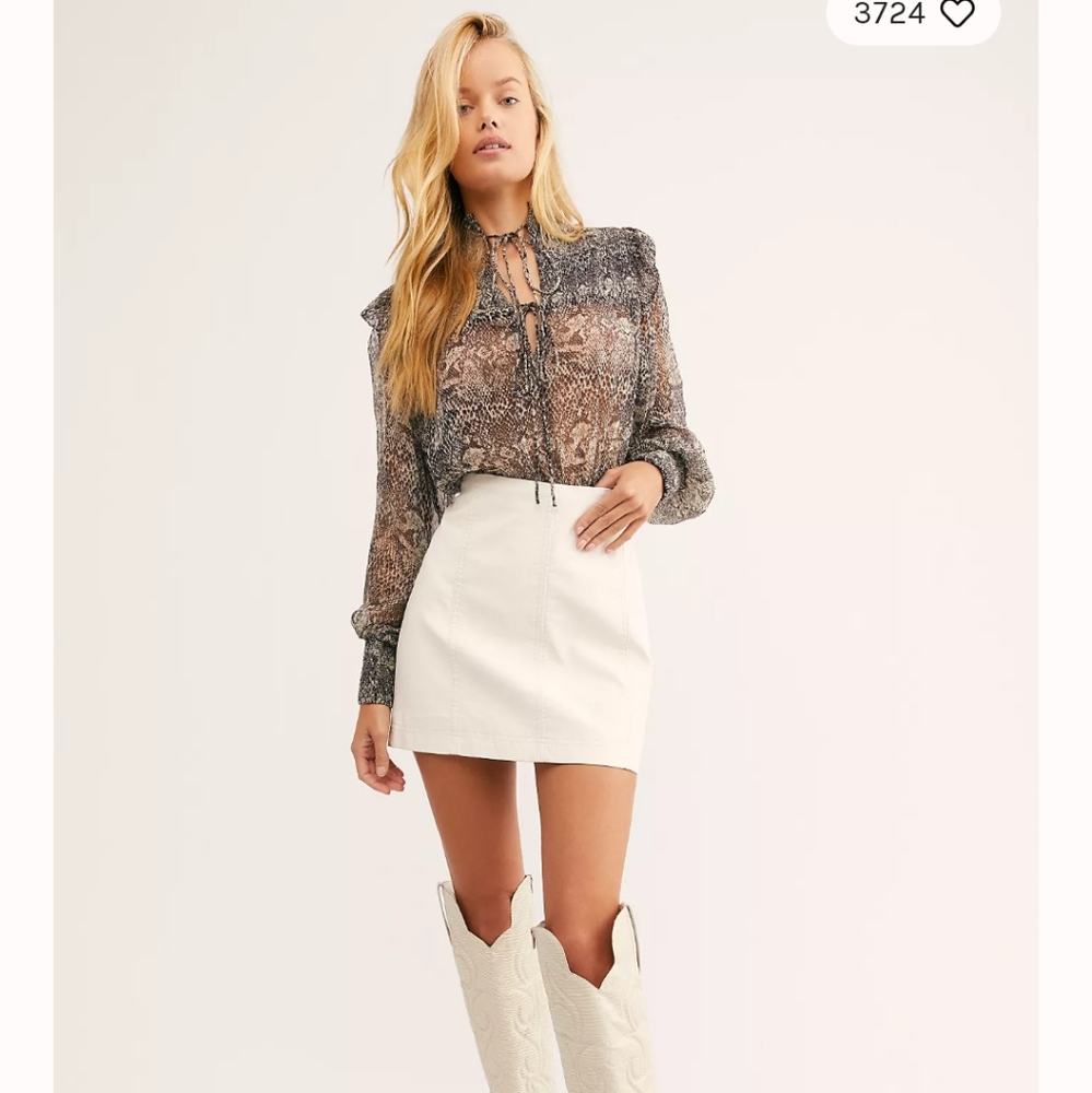 Free people modern vegan leather skirt